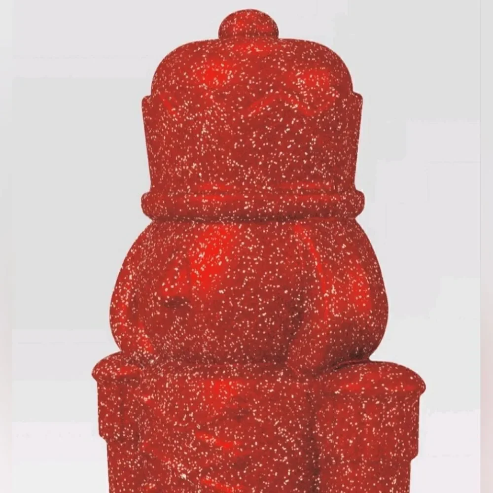 Set of 2 Red Glittered Christmas Decorative Nutcrackers, 11.5 in H, New
